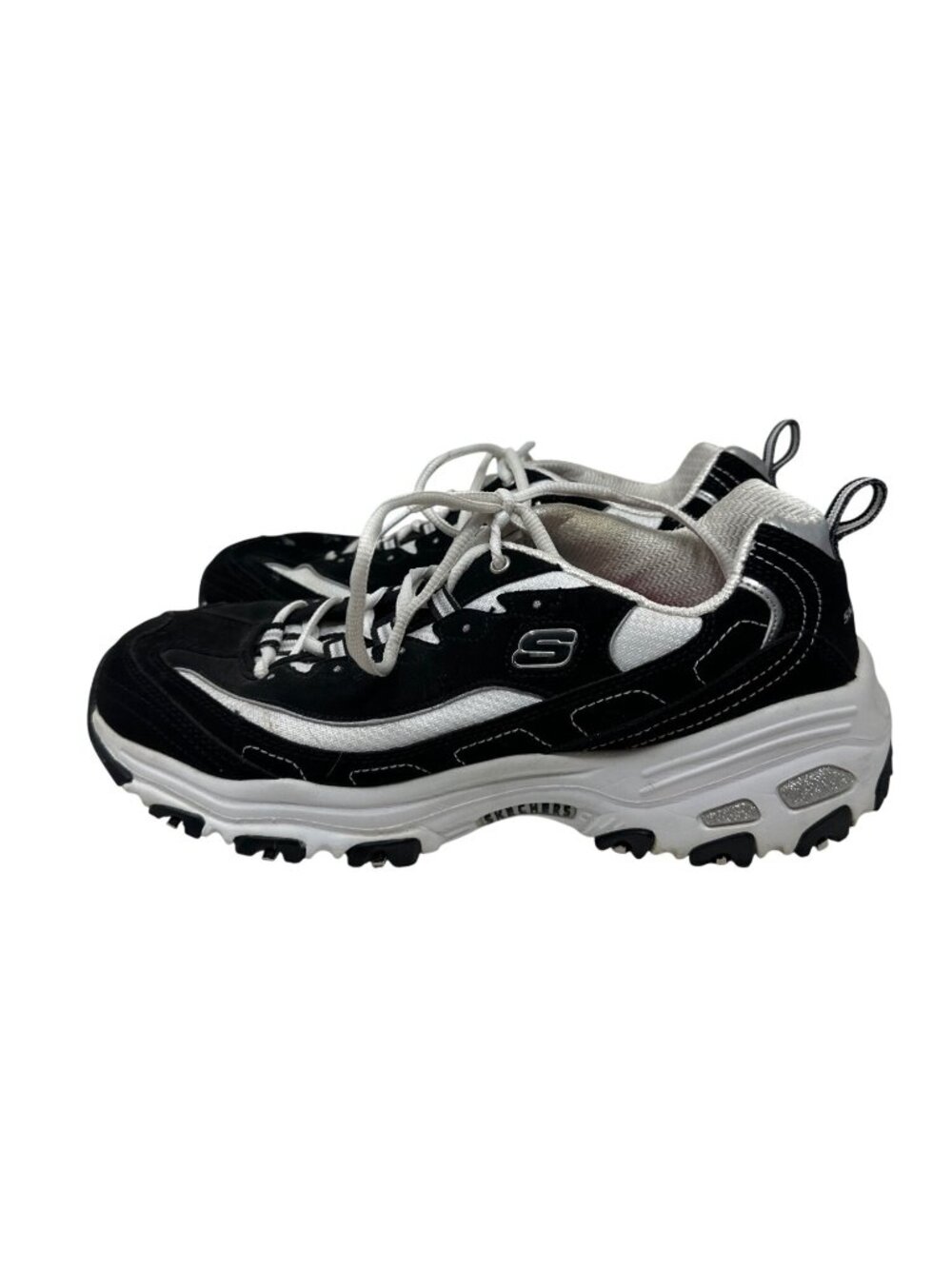Skechers D'lites Black & White Chunky Sneakers Women's Athletic Shoes Size 11 - Picture 3 of 14